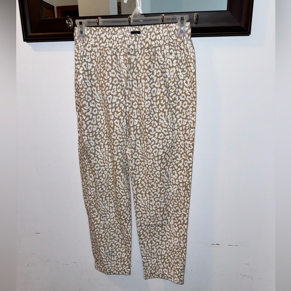 J Crew Ladies Cheetah Print Linen Pants Size 2 - Picture 1 of 5